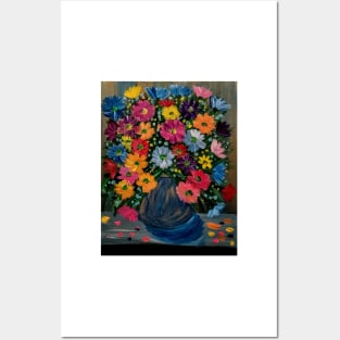 A beautiful bouquet flowers in a glass vase Posters and Art